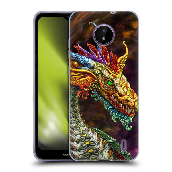 Myles Pinkney Mythical Silver Dragon Soft Gel Case for Nokia C10 / C20