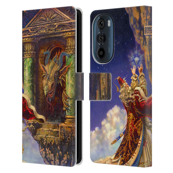 Myles Pinkney Mythical Dragon's Eye Leather Book Wallet Case Cover For Motorola Edge 30