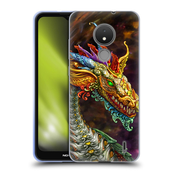 Myles Pinkney Mythical Silver Dragon Soft Gel Case for Nokia C21