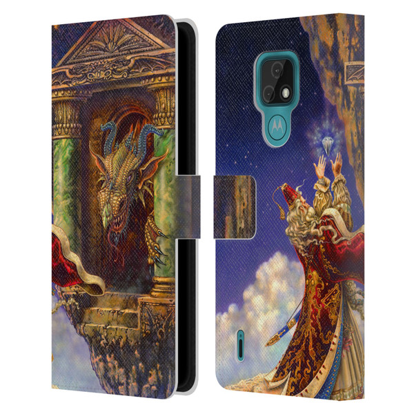 Myles Pinkney Mythical Dragon's Eye Leather Book Wallet Case Cover For Motorola Moto E7