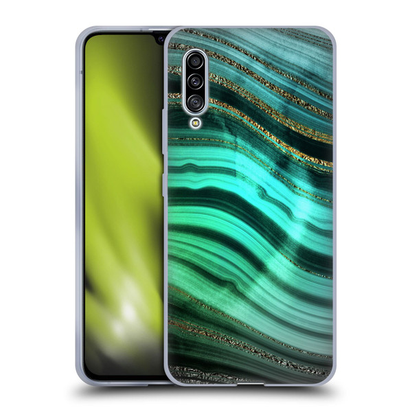 UtArt Malachite Emerald Glitter Gradient Soft Gel Case for Samsung Galaxy A90 5G (2019)