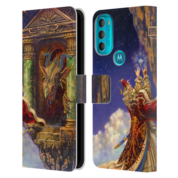 Myles Pinkney Mythical Dragon's Eye Leather Book Wallet Case Cover For Motorola Moto G71 5G