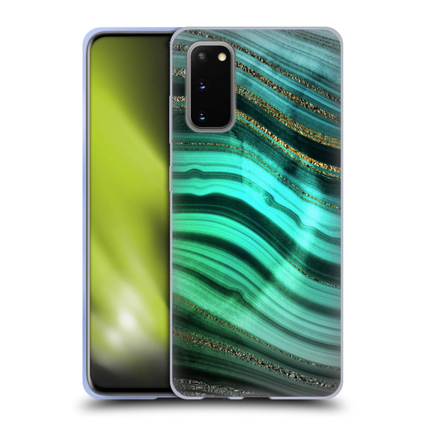 UtArt Malachite Emerald Glitter Gradient Soft Gel Case for Samsung Galaxy S20 / S20 5G