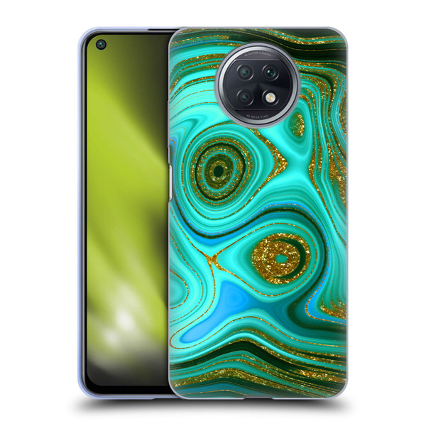 UtArt Malachite Emerald Liquid Gem Soft Gel Case for Xiaomi Redmi Note 9T 5G