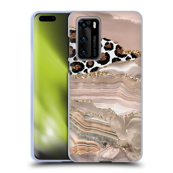 UtArt Wild Cat Marble Cheetah Waves Soft Gel Case for Huawei P40 5G