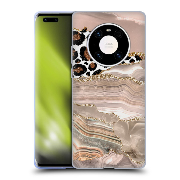 UtArt Wild Cat Marble Cheetah Waves Soft Gel Case for Huawei Mate 40 Pro 5G