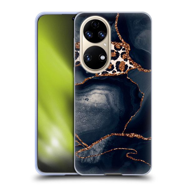 UtArt Wild Cat Marble Leopard Soft Gel Case for Huawei P50