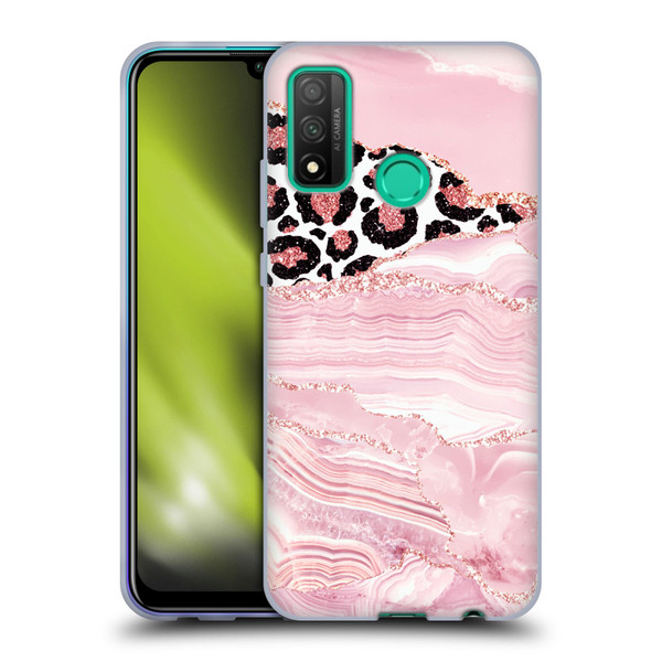 UtArt Wild Cat Marble Pink Glitter Soft Gel Case for Huawei P Smart (2020)