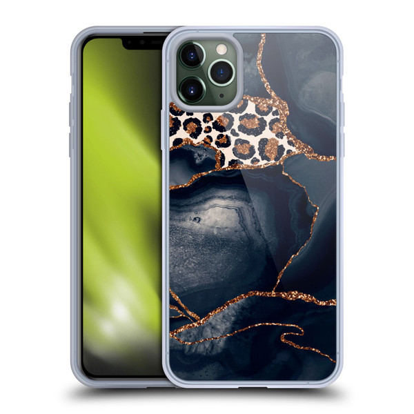 UtArt Wild Cat Marble Leopard Soft Gel Case for Apple iPhone 11 Pro Max