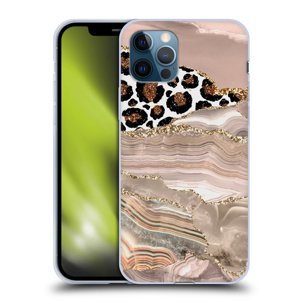 UtArt Wild Cat Marble Cheetah Waves Soft Gel Case for Apple iPhone 12 / iPhone 12 Pro