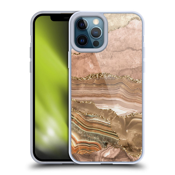 UtArt Wild Cat Marble Beige Gold Soft Gel Case for Apple iPhone 12 Pro Max