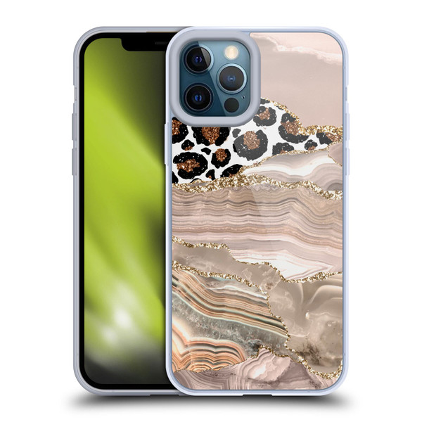 UtArt Wild Cat Marble Cheetah Waves Soft Gel Case for Apple iPhone 12 Pro Max