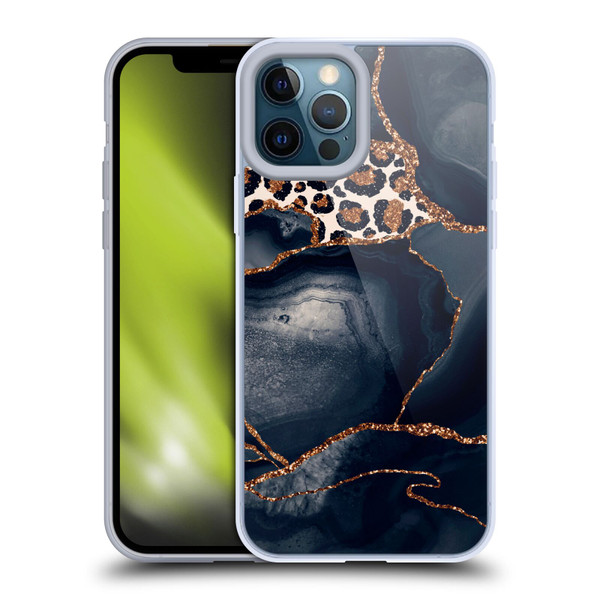 UtArt Wild Cat Marble Leopard Soft Gel Case for Apple iPhone 12 Pro Max