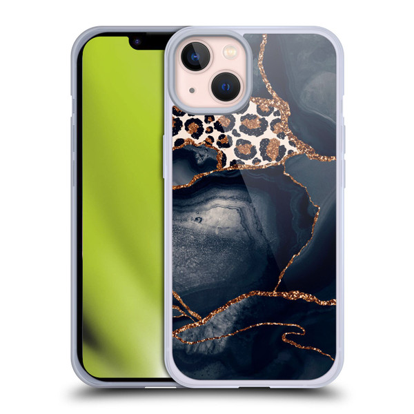 UtArt Wild Cat Marble Leopard Soft Gel Case for Apple iPhone 13