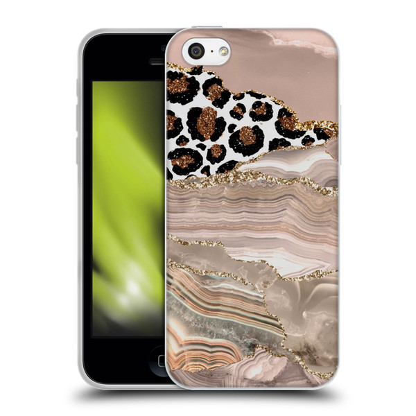 UtArt Wild Cat Marble Cheetah Waves Soft Gel Case for Apple iPhone 5c