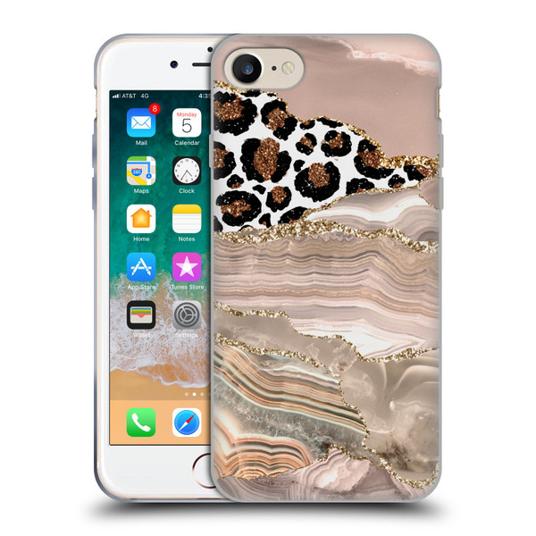 UtArt Wild Cat Marble Cheetah Waves Soft Gel Case for Apple iPhone 7 / 8 / SE 2020 & 2022