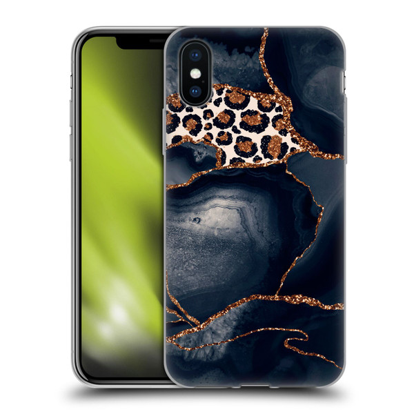 UtArt Wild Cat Marble Leopard Soft Gel Case for Apple iPhone X / iPhone XS