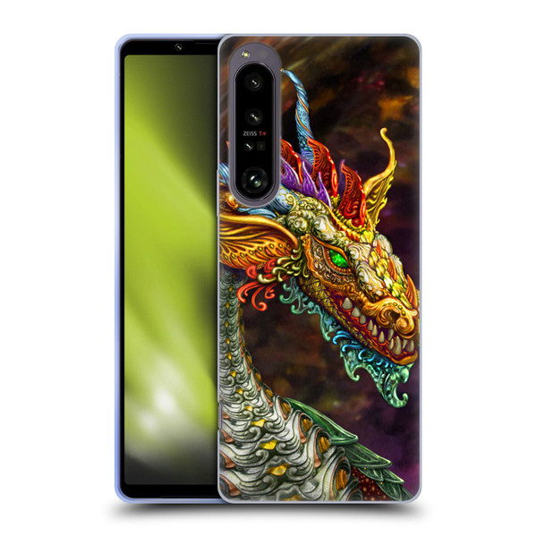 Myles Pinkney Mythical Silver Dragon Soft Gel Case for Sony Xperia 1 IV