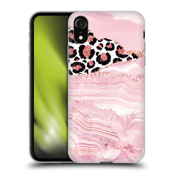 UtArt Wild Cat Marble Pink Glitter Soft Gel Case for Apple iPhone XR