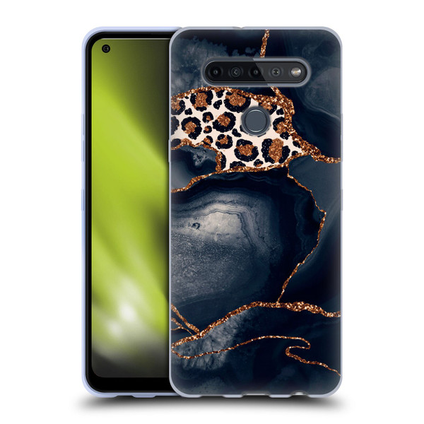 UtArt Wild Cat Marble Leopard Soft Gel Case for LG K51S