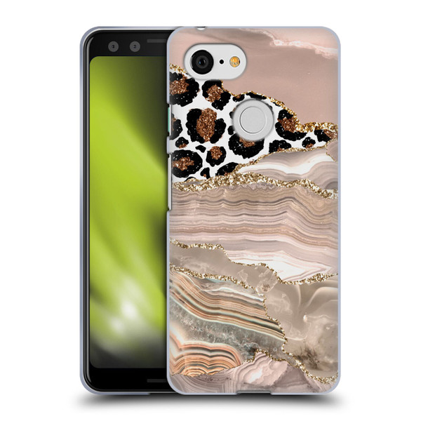 UtArt Wild Cat Marble Cheetah Waves Soft Gel Case for Google Pixel 3