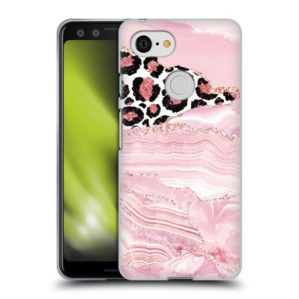 UtArt Wild Cat Marble Pink Glitter Soft Gel Case for Google Pixel 3