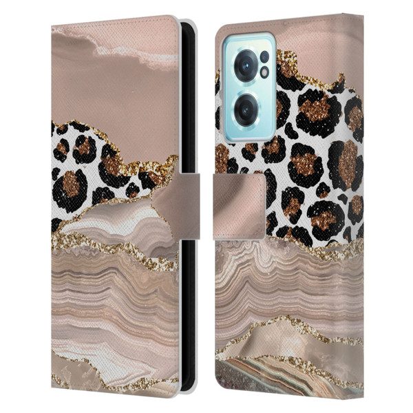 UtArt Wild Cat Marble Cheetah Waves Leather Book Wallet Case Cover For OnePlus Nord CE 2 5G