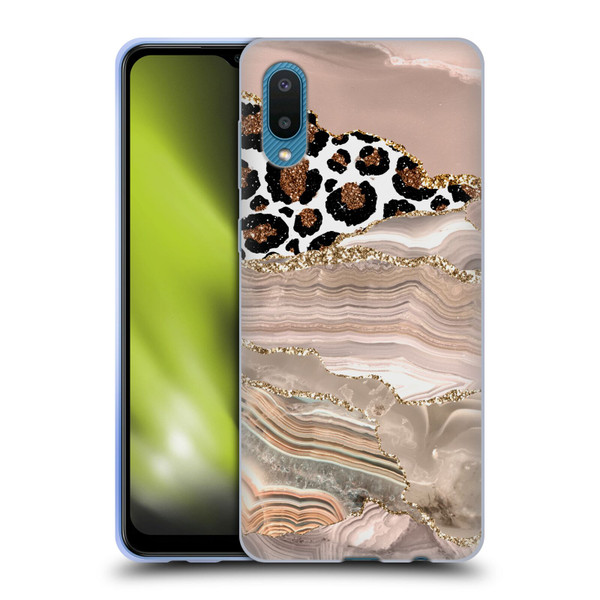 UtArt Wild Cat Marble Cheetah Waves Soft Gel Case for Samsung Galaxy A02/M02 (2021)