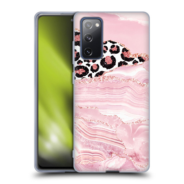 UtArt Wild Cat Marble Pink Glitter Soft Gel Case for Samsung Galaxy S20 FE / 5G
