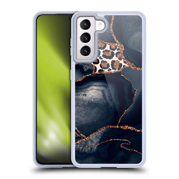 UtArt Wild Cat Marble Leopard Soft Gel Case for Samsung Galaxy S21 5G
