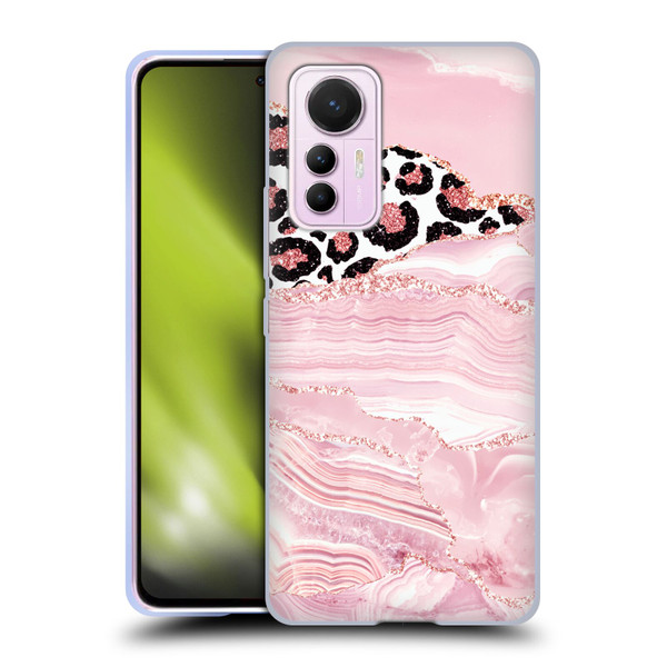 UtArt Wild Cat Marble Pink Glitter Soft Gel Case for Xiaomi 12 Lite