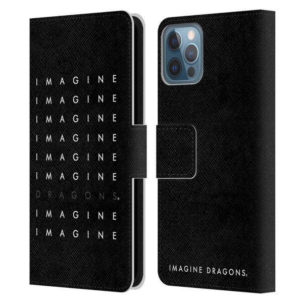 Imagine Dragons Key Art Logo Repeat Leather Book Wallet Case Cover For Apple iPhone 12 / iPhone 12 Pro