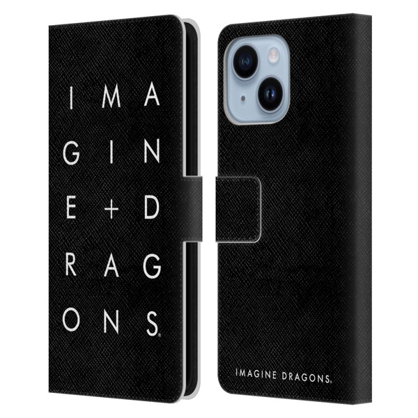 Imagine Dragons Key Art Stacked Logo Leather Book Wallet Case Cover For Apple iPhone 14 Plus