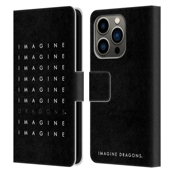 Imagine Dragons Key Art Logo Repeat Leather Book Wallet Case Cover For Apple iPhone 14 Pro