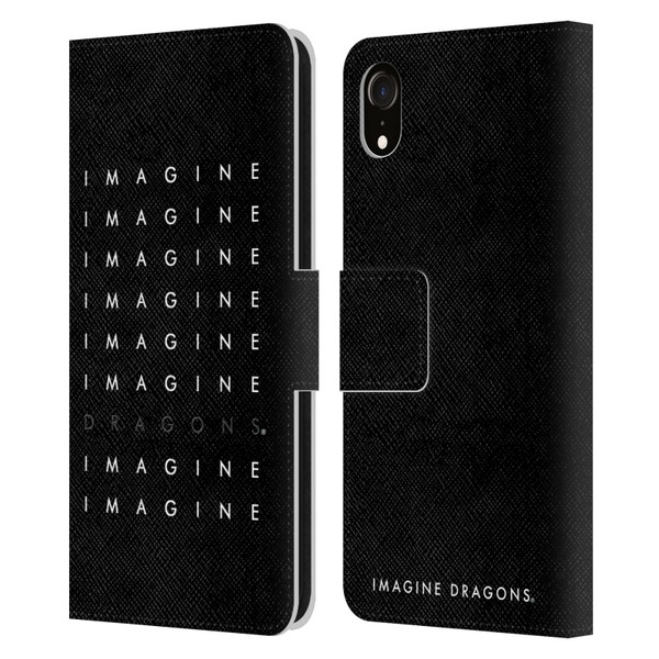 Imagine Dragons Key Art Logo Repeat Leather Book Wallet Case Cover For Apple iPhone XR