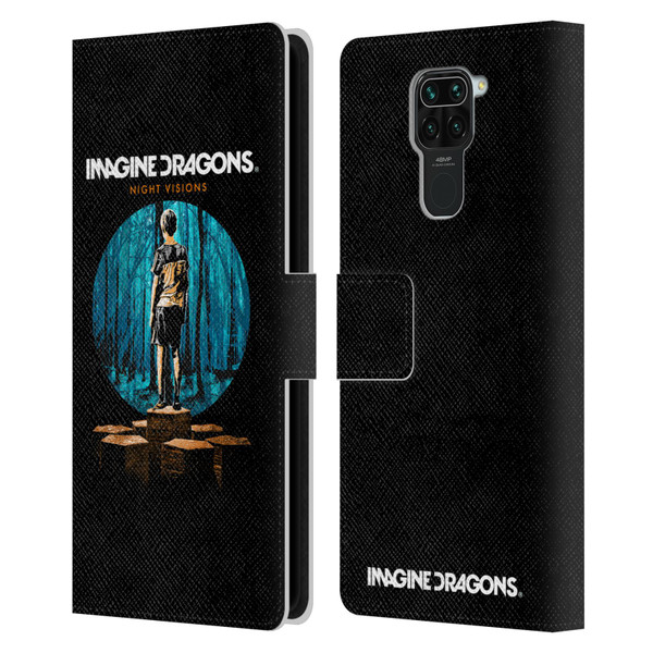 Imagine Dragons Key Art Night Visions Painted Leather Book Wallet Case Cover For Xiaomi Redmi Note 9 / Redmi 10X 4G