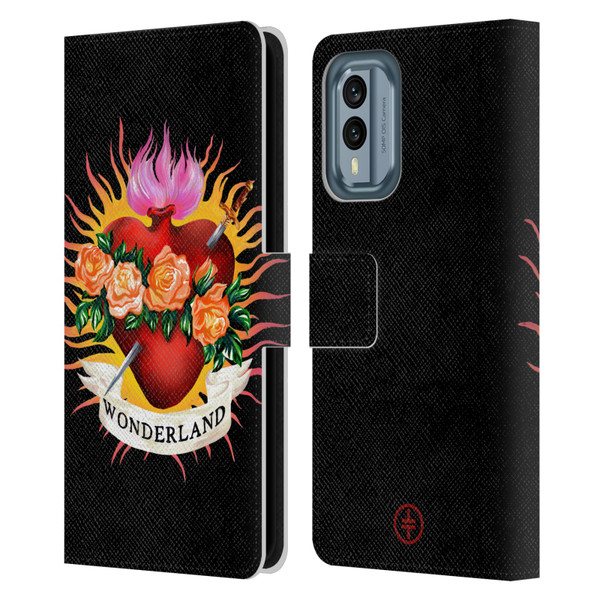 Take That Wonderland Heart Leather Book Wallet Case Cover For Nokia X30