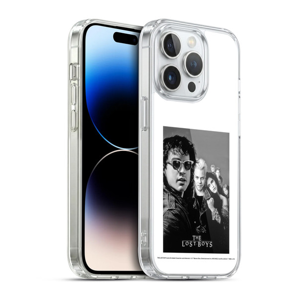 The Lost Boys Characters Poster Black And White Soft Gel Case for Apple iPhone 14 Pro & MagSafe