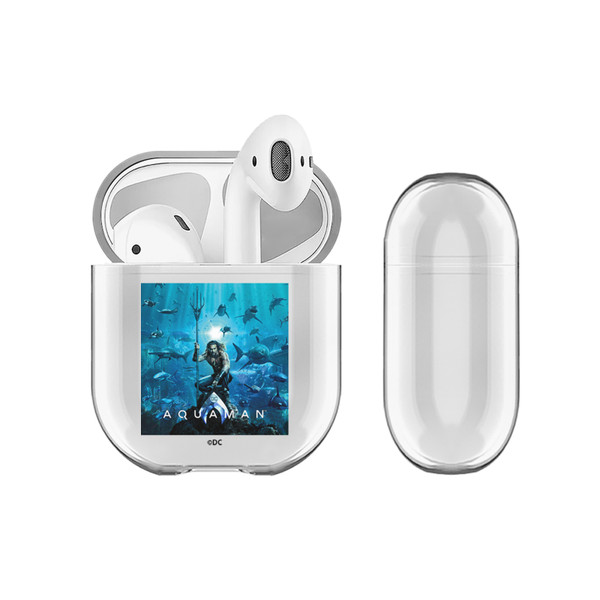 Aquaman Movie Posters Marine Telepathy Clear Hard Crystal Cover Case for Apple AirPods 1 1st Gen / 2 2nd Gen Charging Case