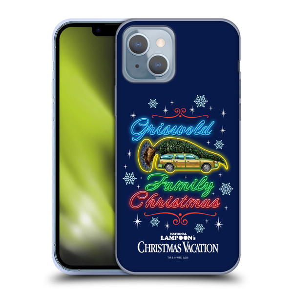 National Lampoon's Christmas Vacation Graphics Neon Lights Soft Gel Case for Apple iPhone 14