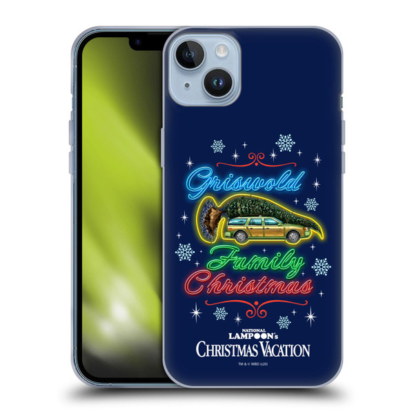 National Lampoon's Christmas Vacation Graphics Neon Lights Soft Gel Case for Apple iPhone 14 Plus