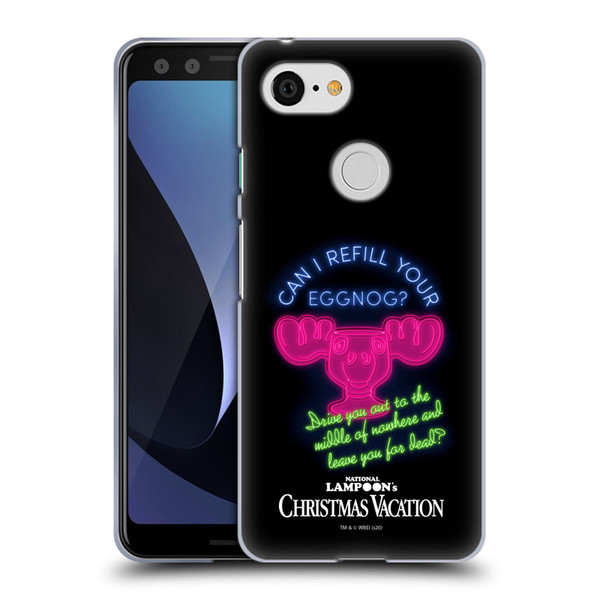 National Lampoon's Christmas Vacation Graphics Eggnog Quote Soft Gel Case for Google Pixel 3