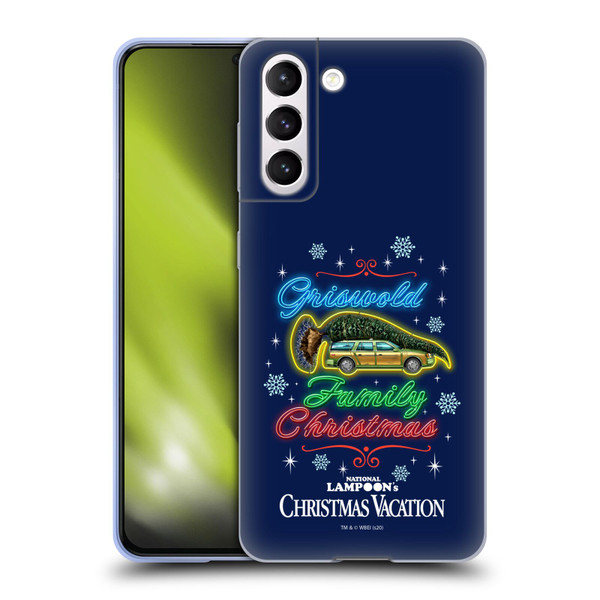 National Lampoon's Christmas Vacation Graphics Neon Lights Soft Gel Case for Samsung Galaxy S21 5G