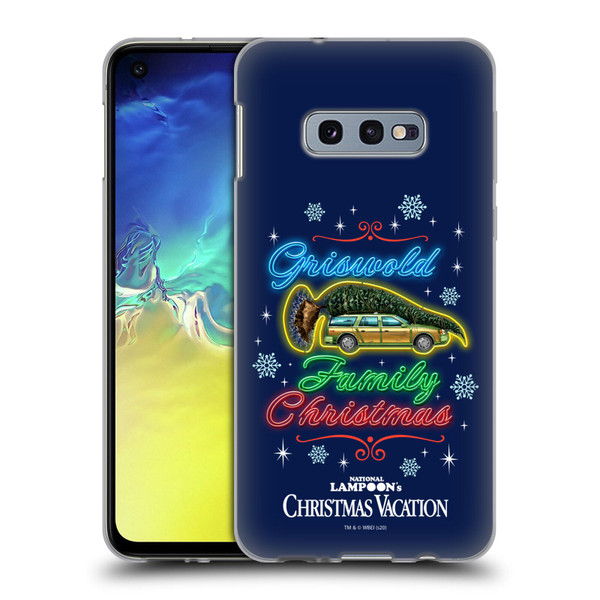 National Lampoon's Christmas Vacation Graphics Neon Lights Soft Gel Case for Samsung Galaxy S10e