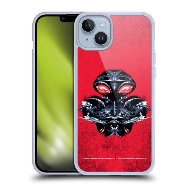 Aquaman Movie Graphics Black Manta Distressed Look Soft Gel Case for Apple iPhone 14 Plus