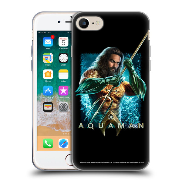 Aquaman Movie Graphics Trident of Atlan 1 Soft Gel Case for Apple iPhone 7 / 8 / SE 2020 & 2022