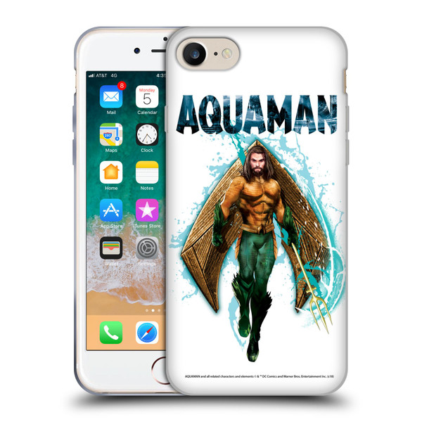 Aquaman Movie Graphics Trident of Atlan 2 Soft Gel Case for Apple iPhone 7 / 8 / SE 2020 & 2022