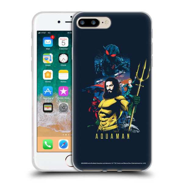 Aquaman Movie Graphics Poster Soft Gel Case for Apple iPhone 7 Plus / iPhone 8 Plus