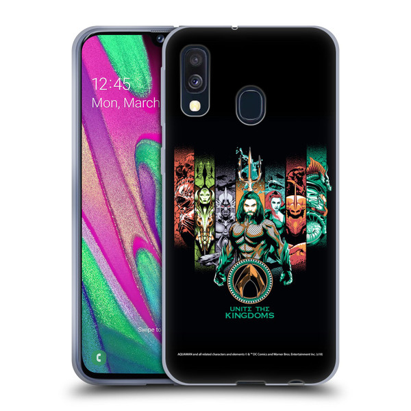 Aquaman Movie Graphics Unite The Kingdoms Soft Gel Case for Samsung Galaxy A40 (2019)