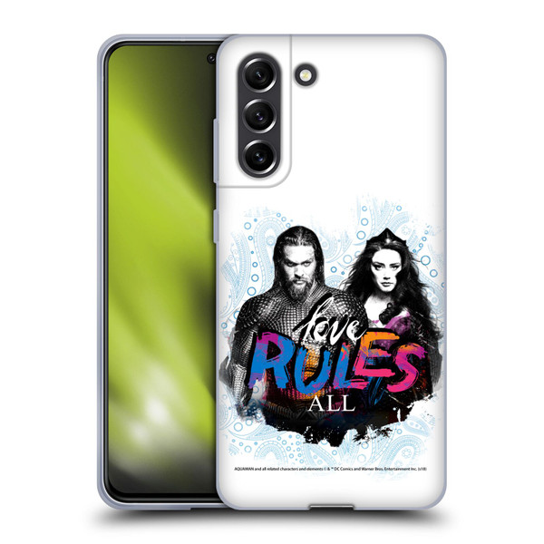 Aquaman Movie Graphics Love Rules All Soft Gel Case for Samsung Galaxy S21 FE 5G